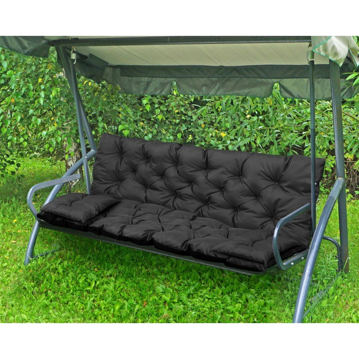 Zestaw ogrodowy czarny 150x60x50cm + 2 poduszki 42 x 42 cm