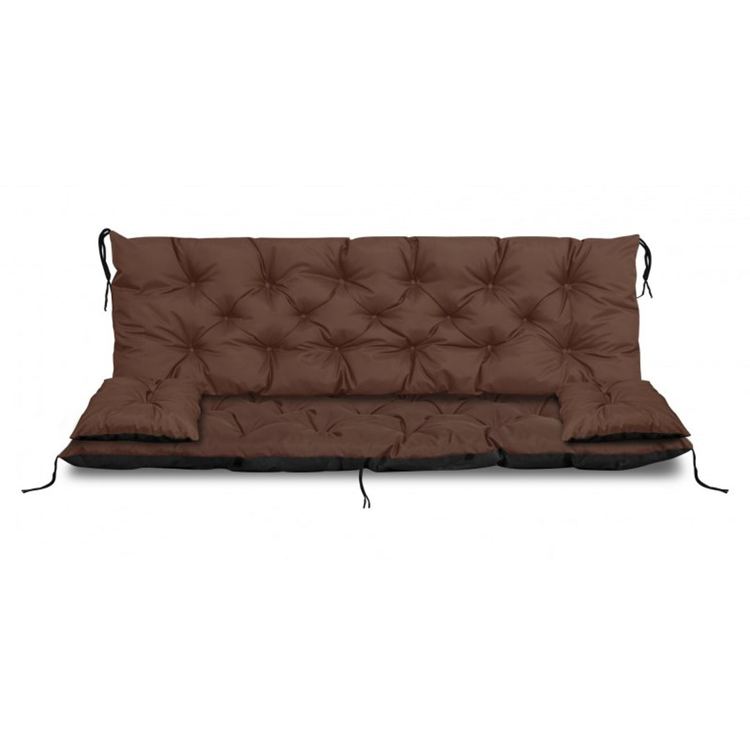 Zestaw ogrodowy brązowy 150x60x50cm + 2 poduszki 42 x 42 cm