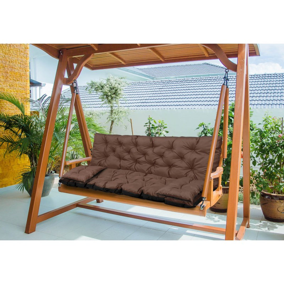 Zestaw ogrodowy brązowy 150x60x50cm + 2 poduszki 42 x 42 cm