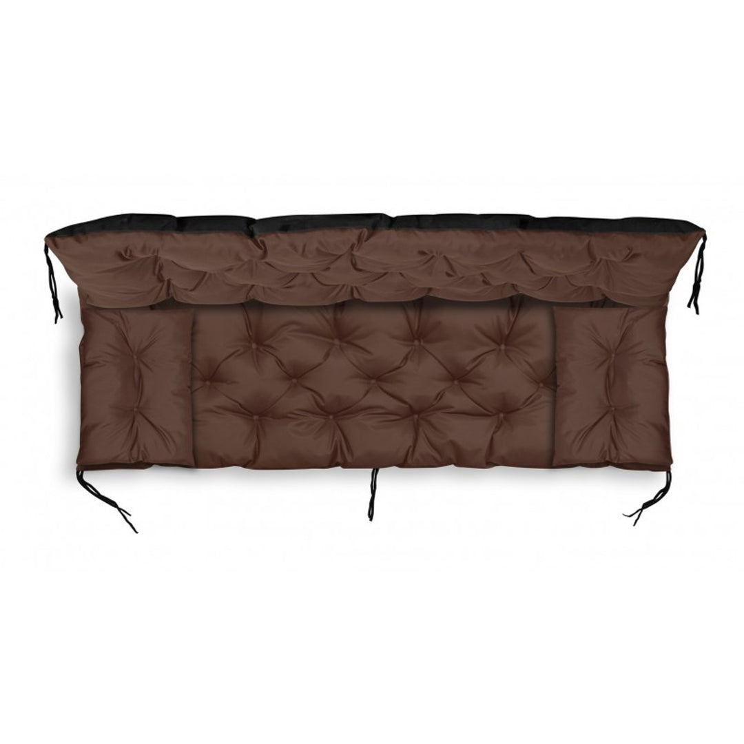 Zestaw ogrodowy brązowy 180x60x50cm + 2 poduszki 42 x 42 cm