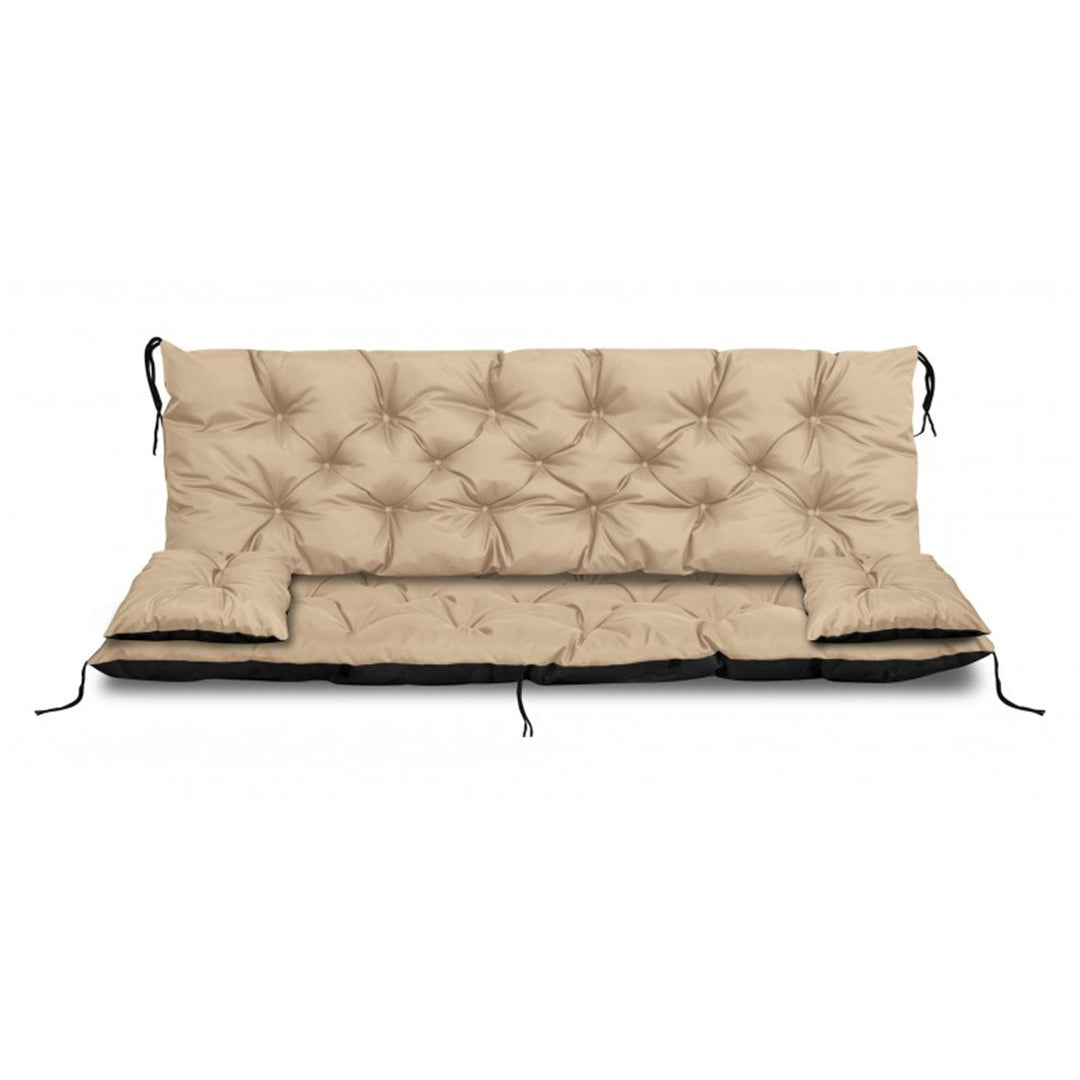 Zestaw ogrodowy beżowy 150x60x50cm + 2 poduszki 42 x 42 cm
