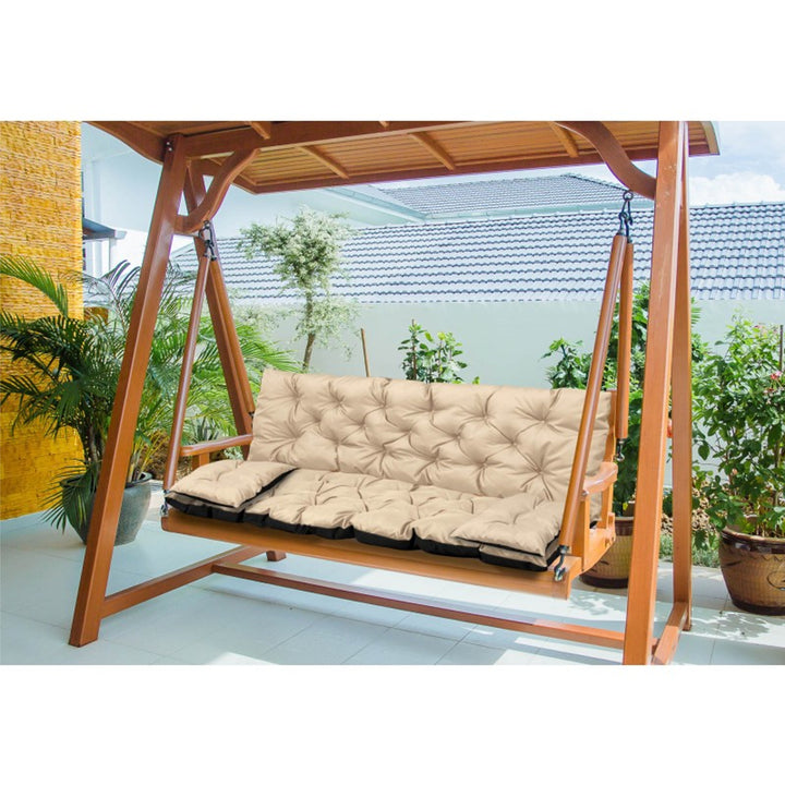 Zestaw ogrodowy beżowy 150x60x50cm + 2 poduszki 42 x 42 cm