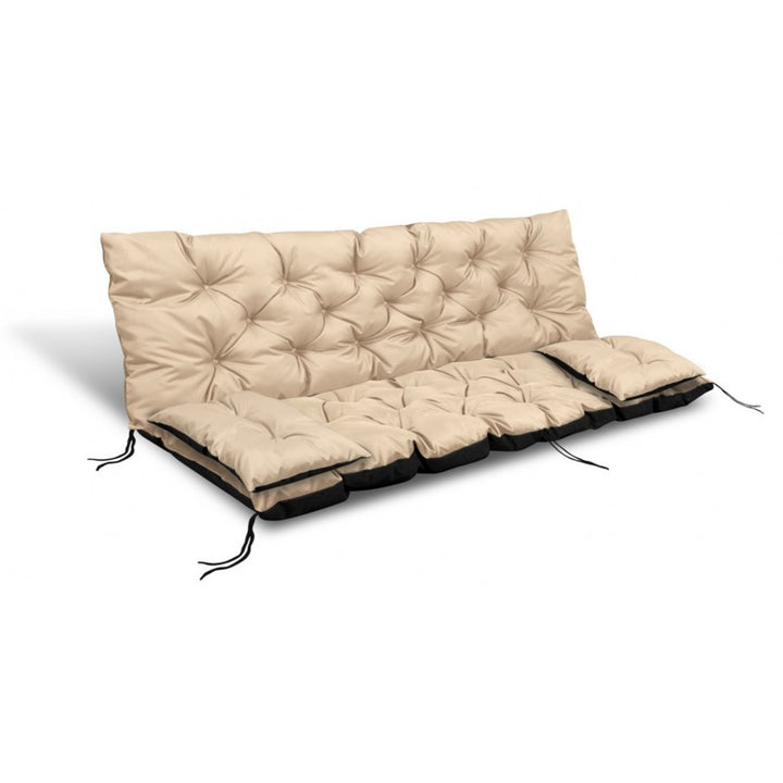 Zestaw ogrodowy beżowy 180x60x50cm + 2 poduszki 42 x 42 cm