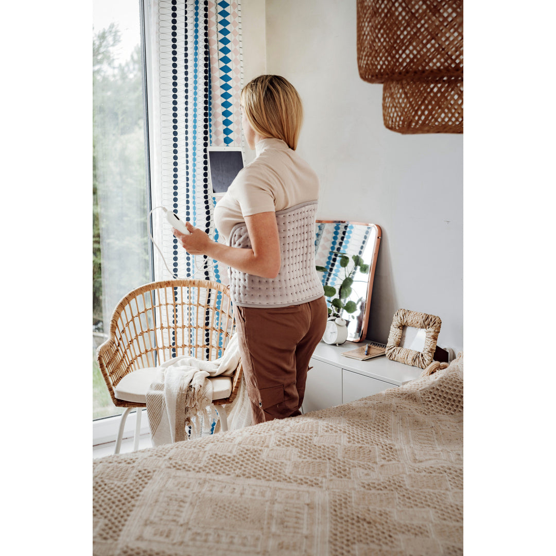 Pas grzewczy na lędźwie Adler, 4 ustawienia temperatury, moc 100W, pilot LCD, AD 7437