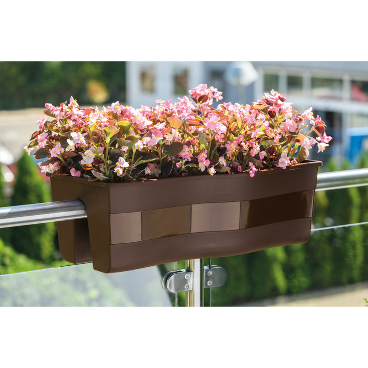 Doniczka Form-Plastic, balustradowa, 60cm, PP, brązowa, Fala 60