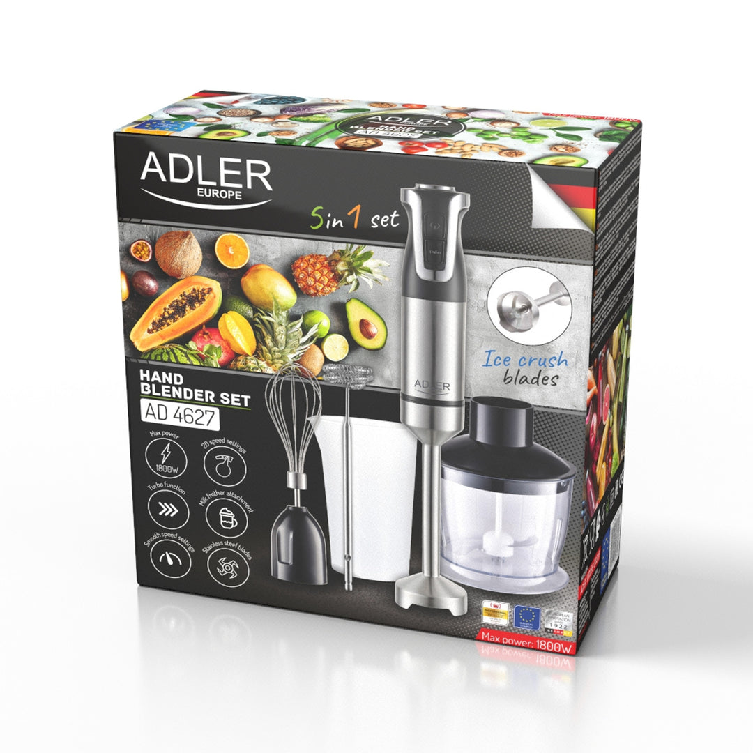 Blender ręczny Adler, 20 prędkości, 1800W, funkcja Turbo, AD 4627