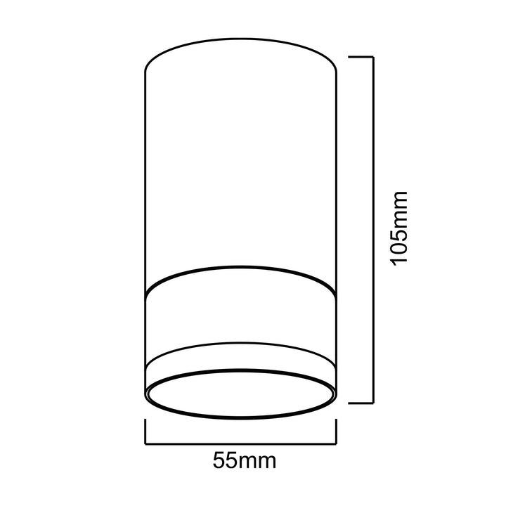 Oprawa natynkowa / tuba Maclean, punktowa, okrągła, aluminiowa, GU10, 55x105mm, kolor biały, MCE361 W