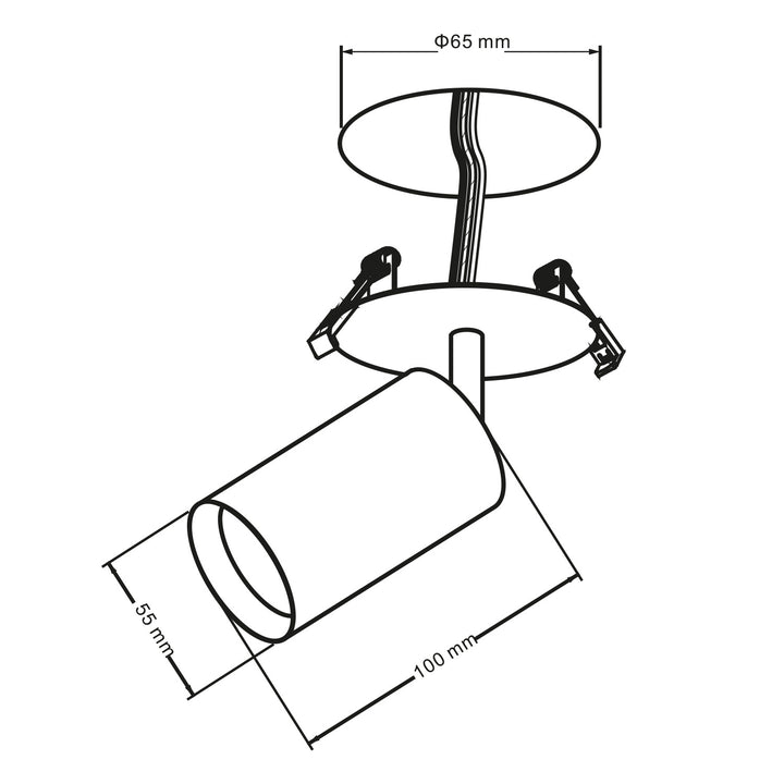 Oprawa podtynkowa / tuba Maclean, punktowa, okrągła, aluminiowa, GU10, 55x100mm, kolor biały, MCE364 W