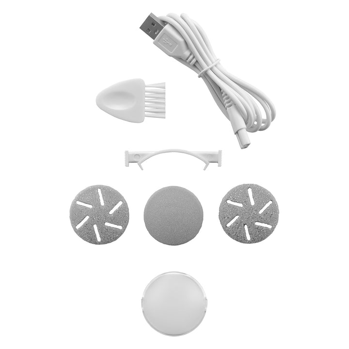 Elektryczny pilnik Concept, do pięt, 3 nadkładki, akumulator, biały, PN3000