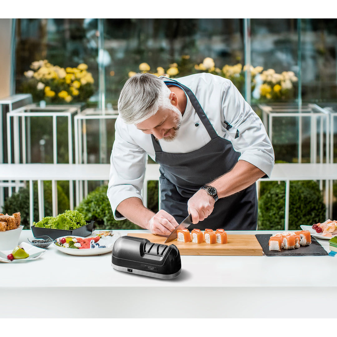 Elektryczna ostrzałka do noży Adler, moc 60W, system 2-stopniowy AD 4508