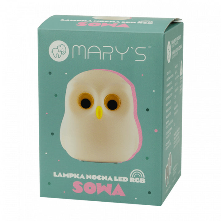 Lampka nocna dla dzieci Mary's, sowa, 3000K, RGB, USB, MW20725