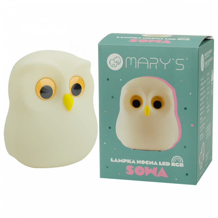 Lampka nocna dla dzieci Mary's, sowa, 3000K, RGB, USB, MW20725