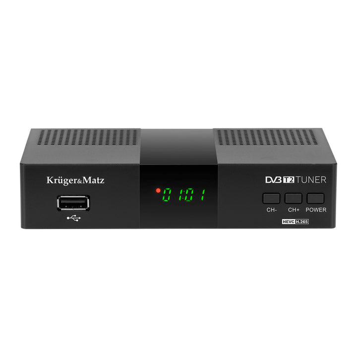 Tuner dekoder DVB-T2 KM0550D H.265 HEVC EPG PVR Timeshift Kruger&Matz