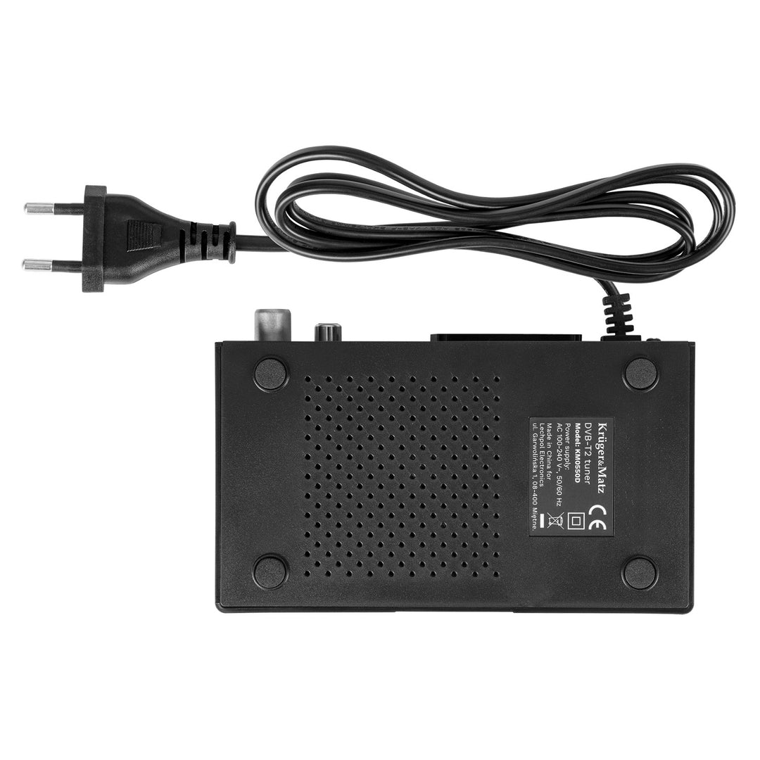 Tuner dekoder DVB-T2 KM0550D H.265 HEVC EPG PVR Timeshift Kruger&Matz