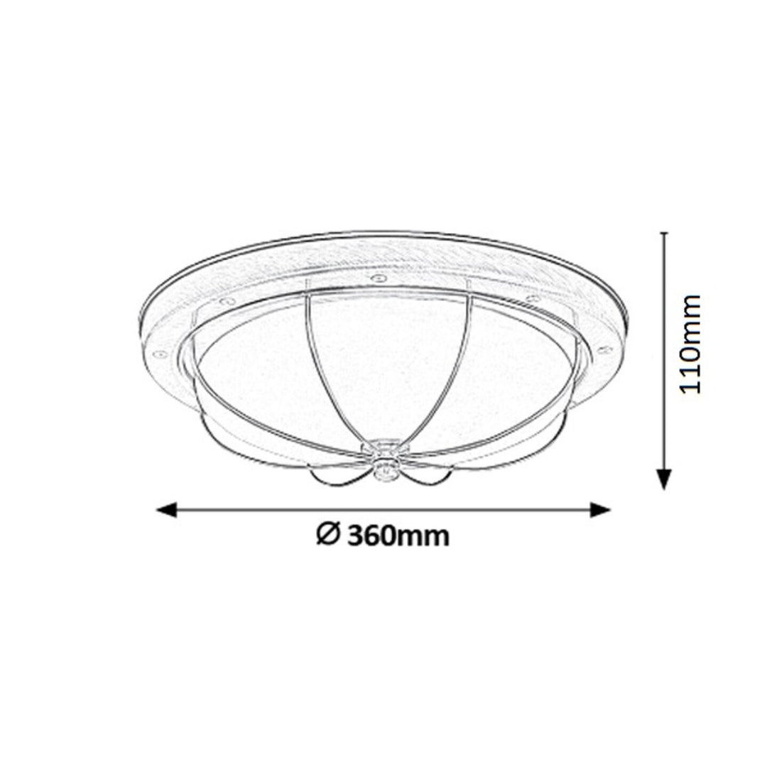 Lampa sufitowa Rabalux, 2xE27, brązowa, średnica 36cm, Sudan