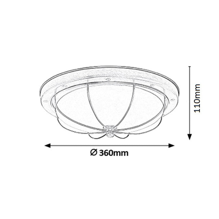 Lampa sufitowa Rabalux, 2xE27, brązowa, średnica 36cm, Sudan