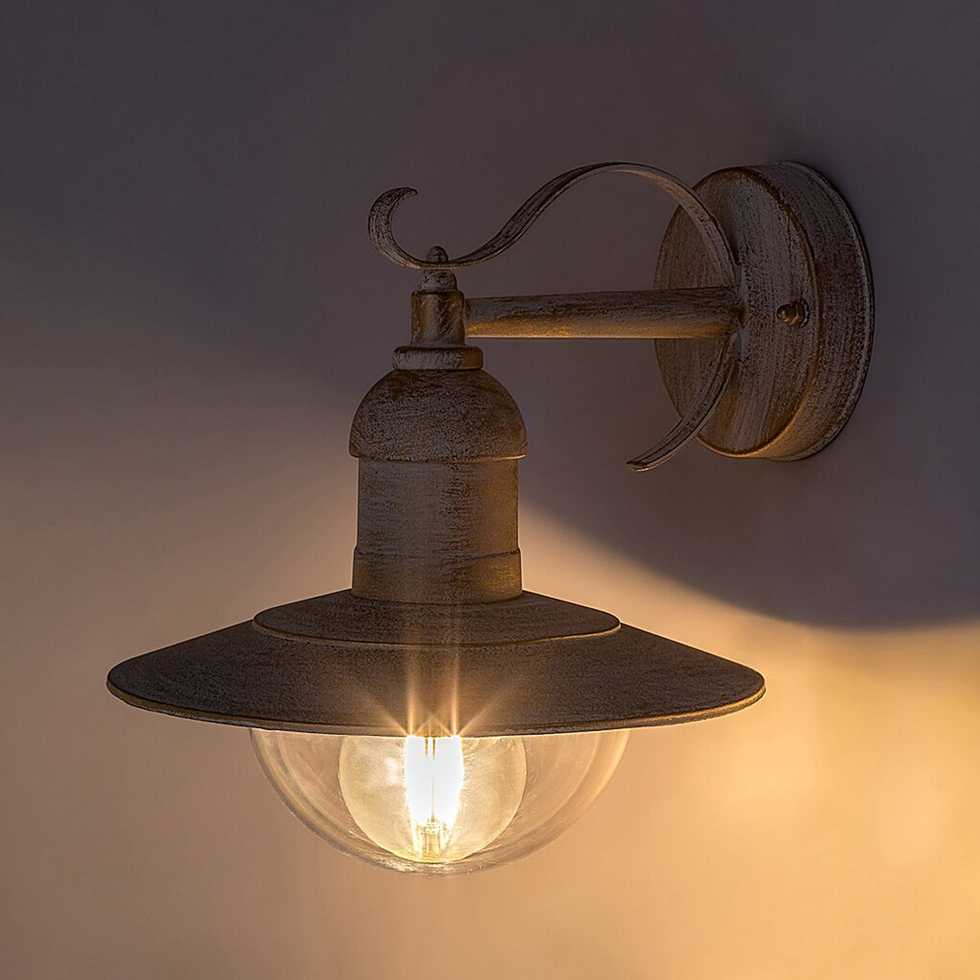 Lampa ścienna Rabalux, zewnętrzna, IP44, E27, max 60W, biały antyk, Oslo