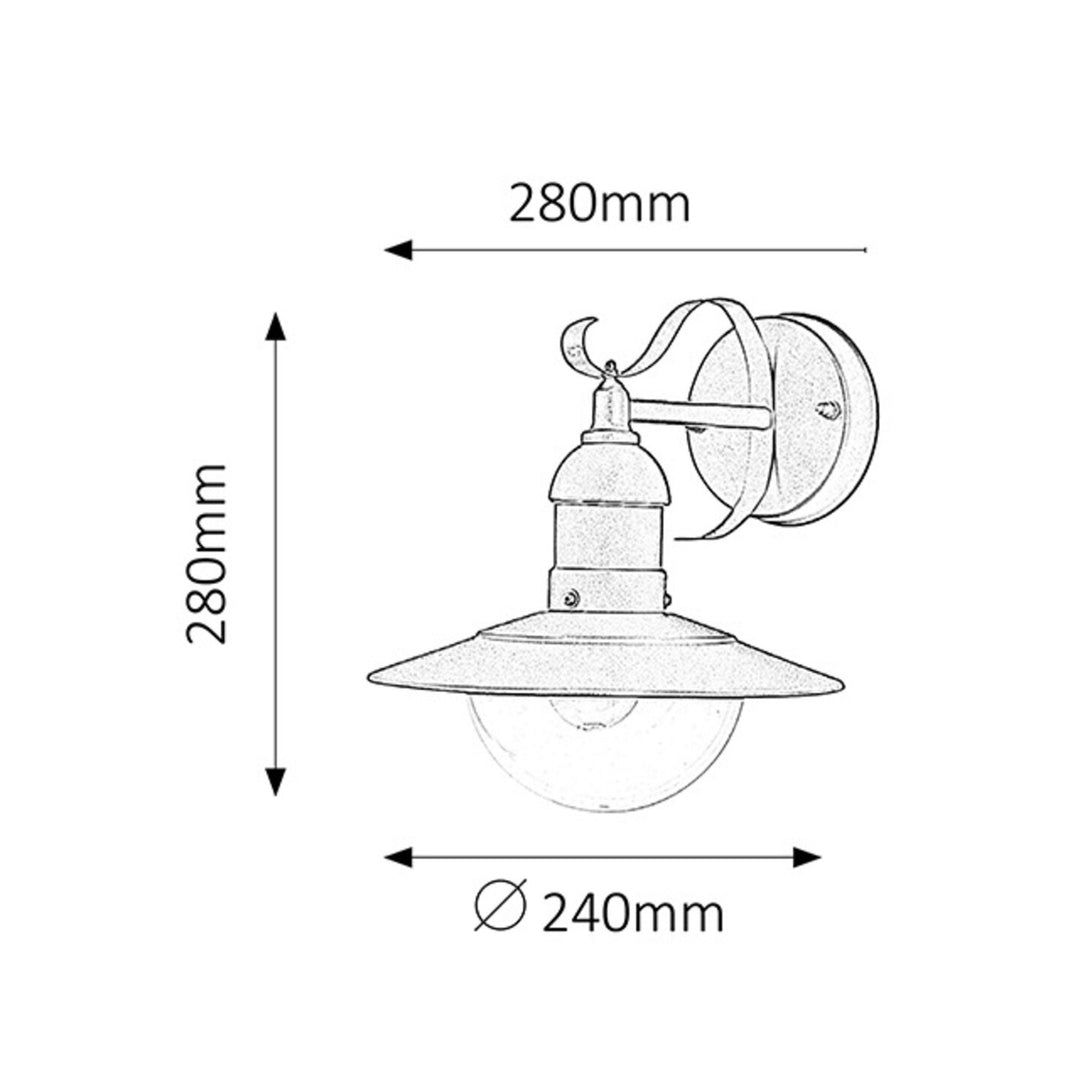 Lampa ścienna Rabalux, zewnętrzna, IP44, E27, max 60W, zielona, Oslo