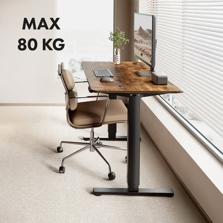 Biurko elektryczne regulacja wys. Ergo Office, max wys. 1160mm, max - 80 kg, bez blatu do pracy stojąco siedzącej, czarne, ER-400 B