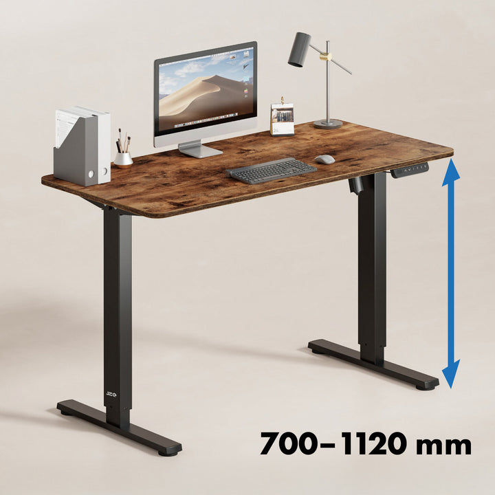 Biurko elektryczne regulacja wys. Ergo Office, max wys. 1160mm, max - 80 kg, bez blatu do pracy stojąco siedzącej, czarne, ER-400 B