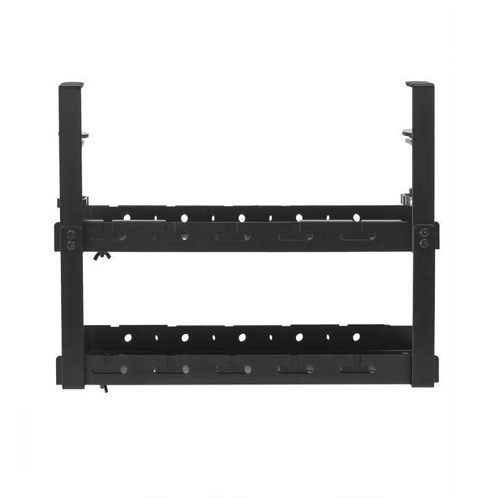 Organizer podbiurkowy na kable Maclean, max. obciążenie 5kg, max. 728mm, 2 poziomy, czarny, MC-102 B