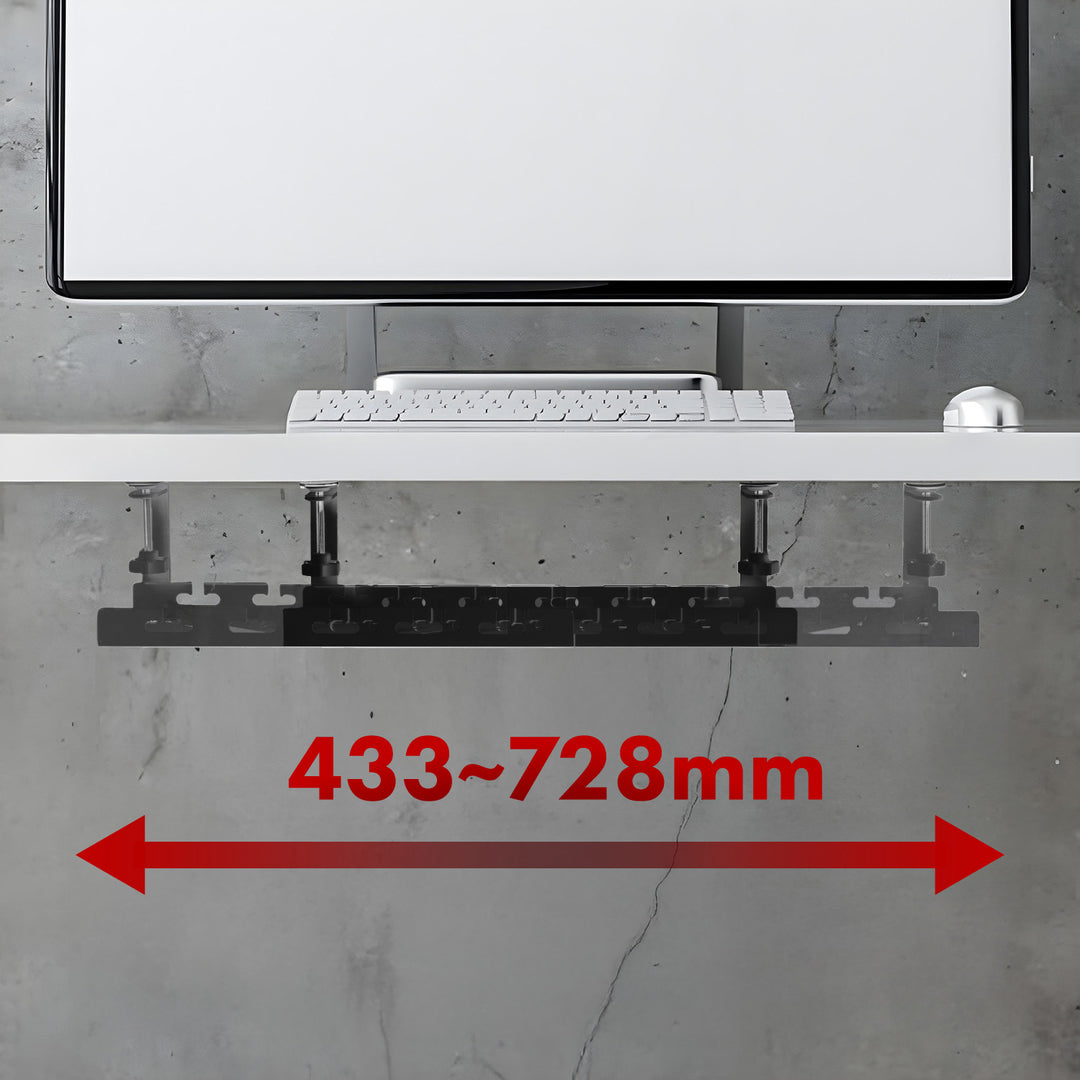 Organizer podbiurkowy na kable Maclean, max. obciążenie 5kg, max. 728mm, czarny, MC-103 B