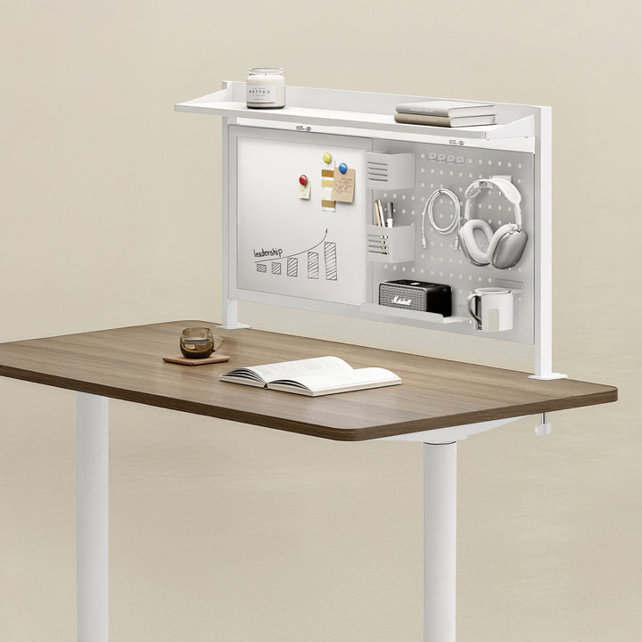 Przegroda biurkowa / organizer Ergo Office, max. obciążenie 10kg, biała tablica, szerokość 1116mm, biała, ER-301 W