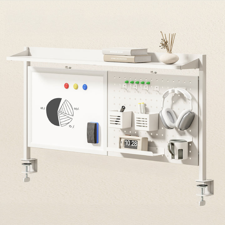 Przegroda biurkowa / organizer Ergo Office, max. obciążenie 10kg, biała tablica, szerokość 1116mm, biała, ER-301 W