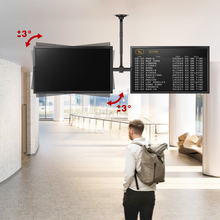 Uchwyt sufitowy dla dwóch TV Maclean, max. obciążenie 2x40kg, 34-60", max VESA 600x400, MC-111 B