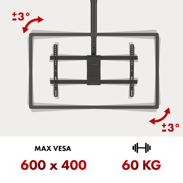 Uchwyt sufitowy dla TV Maclean, max. obciążenie 60kg, 43-86", max VESA 600x400, MC-112 B