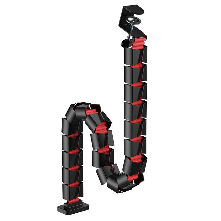 Organizer kabli / maskownica do biurka Nano RS, 1345mm, czarno czerwony, RS125
