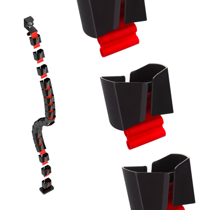Organizer kabli / maskownica do biurka Nano RS, 1345mm, czarno czerwony, RS125