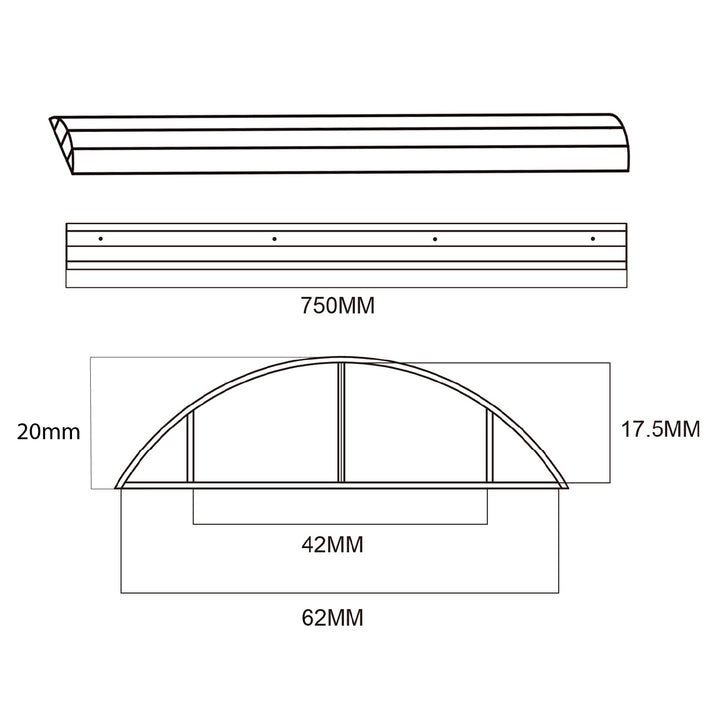 Aluminiowa listwa maskująca do kabli Maclean, 62x20x750mm, czarna, MC-814 B