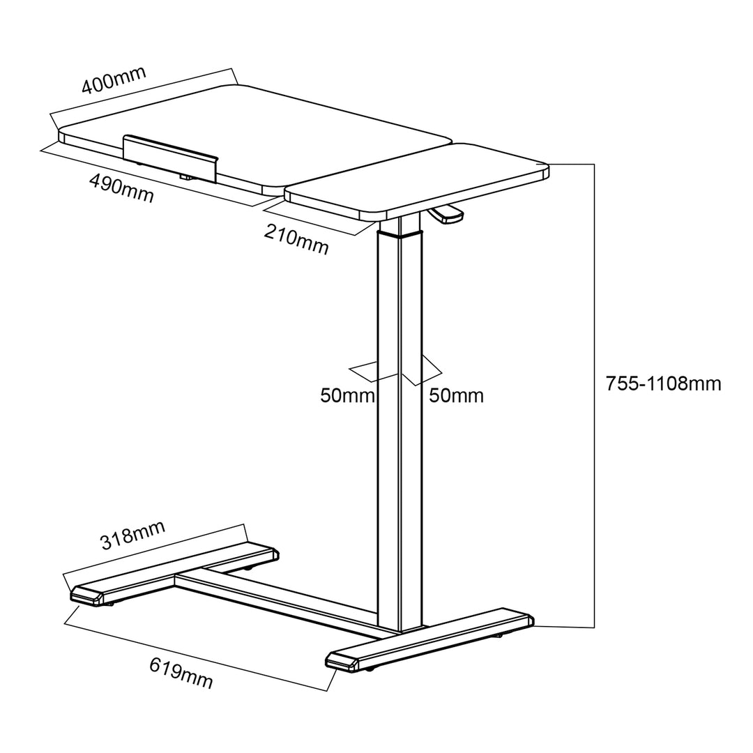 Mobilne biurko/stand na laptop Maclean, białe, regulacja wysokości 76-109cm, max. 30kg , MC-120 W