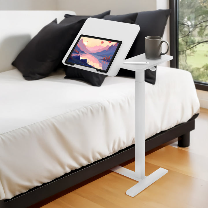 Mobilne biurko/stand na laptop Maclean, białe, regulacja wysokości 76-109cm, max. 30kg , MC-120 W