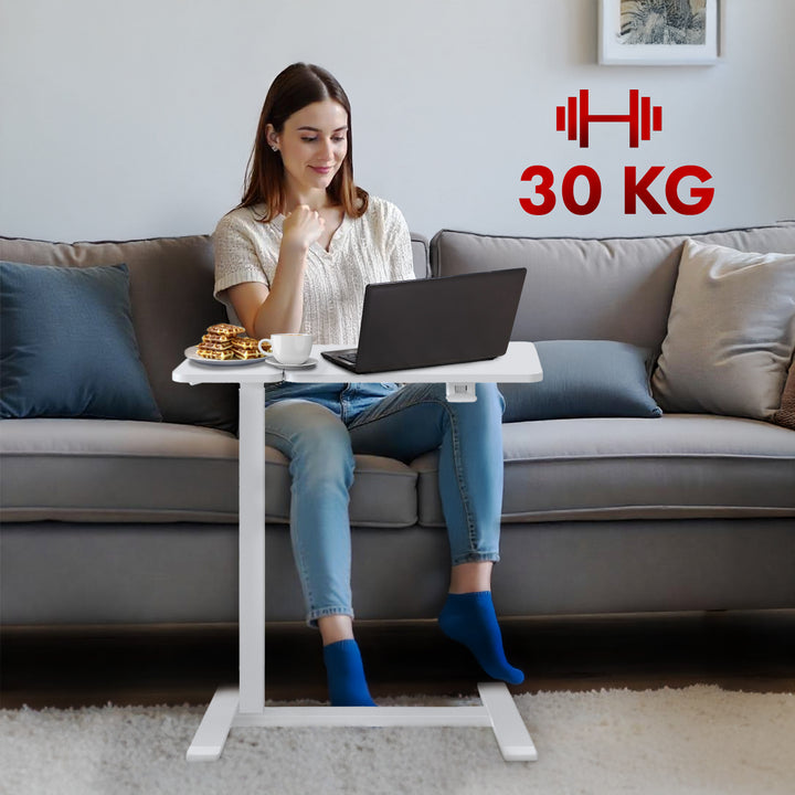 Mobilne biurko/stand na laptop Maclean, białe, regulacja wysokości 76-109cm, max. 30kg , MC-120 W