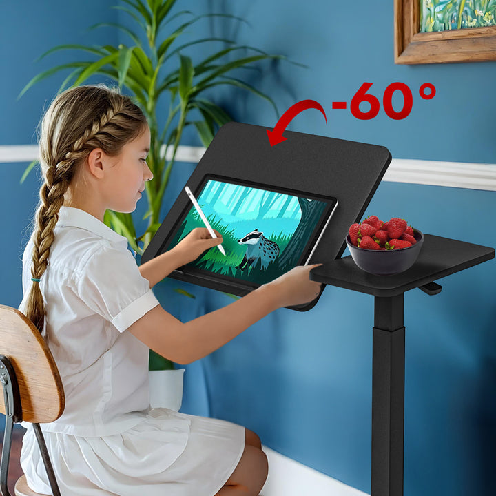 Mobilne biurko/stand na laptop Maclean, czarne, regulacja wysokości 76-109cm, max. 30kg , MC-120 B