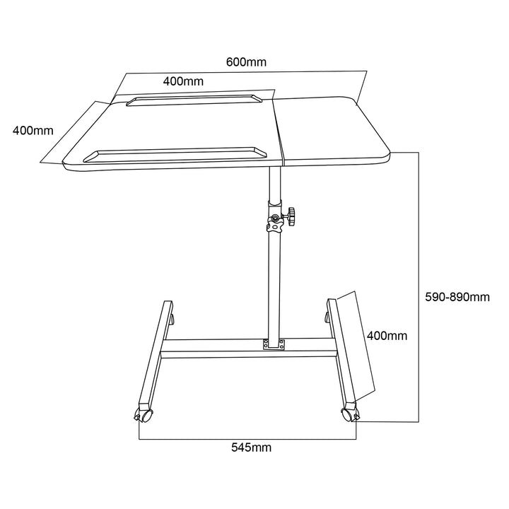 Mobilne biurko/stand na laptop Maclean, białe, regulacja wysokośc 59-89cm, max. 30kg , MC-121 W