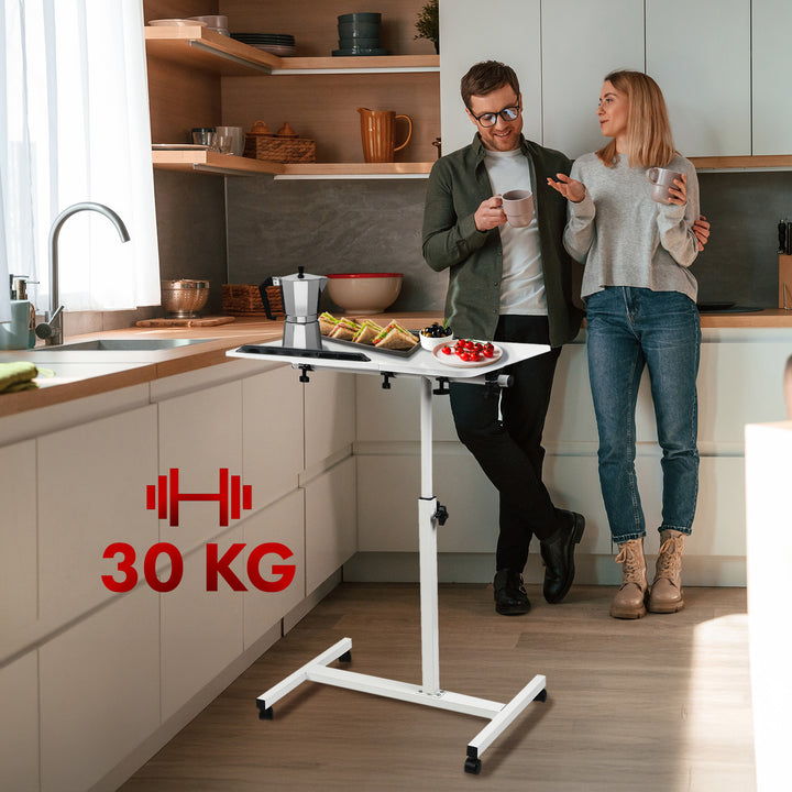 Mobilne biurko/stand na laptop Maclean, białe, regulacja wysokośc 59-89cm, max. 30kg , MC-121 W
