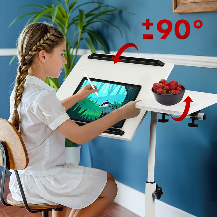 Mobilne biurko/stand na laptop Maclean, białe, regulacja wysokośc 59-89cm, max. 30kg , MC-121 W