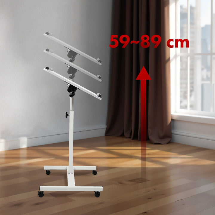 Mobilne biurko/stand na laptop Maclean, białe, regulacja wysokośc 59-89cm, max. 30kg , MC-121 W