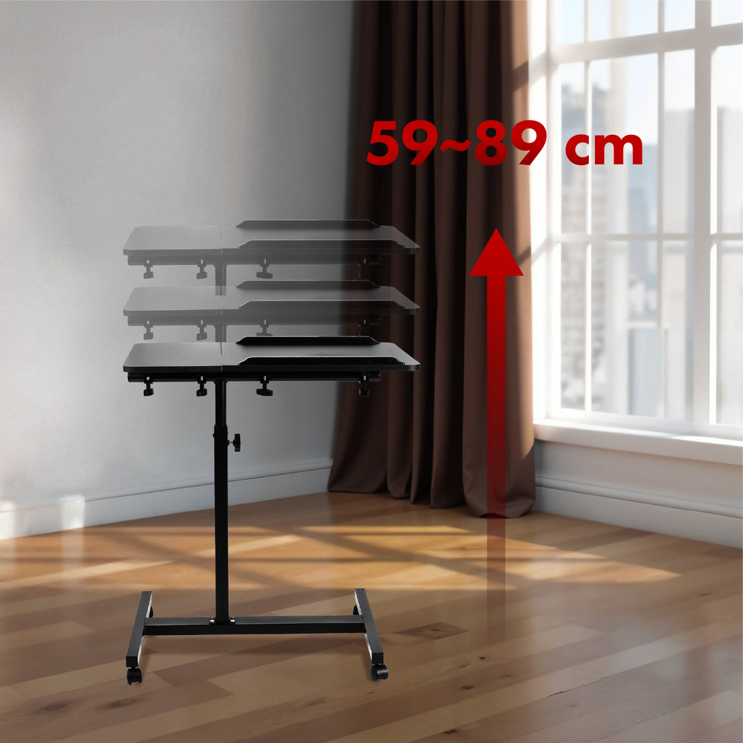 Mobilne biurko/stand na laptop Maclean, czarne, regulacja wysokośc 59-89cm, max. 30kg , MC-121 B