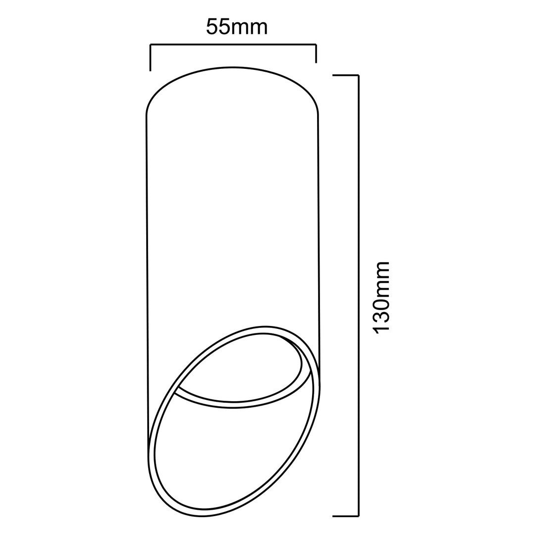 Oprawa natynkowa / tuba Maclean, punktowa, okrągła, aluminiowa, GU10, 55x130mm, kolor biały, MCE360 W+Żarówka LED GU10 7W Maclean Energy MCE437 WW ciepła biała 3000K, 220-240V~, 50/60Hz, 490 lumenów