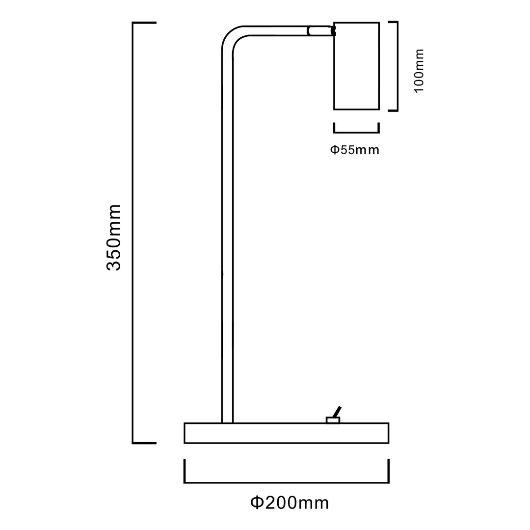 Lampka biurkowa GU10 Maclean, punktowa, okrągła, GU10, z włącznikiem 55x90mm, kolor czarny, MCE370 B +Żarówka LED GU10 7W Maclean Energy MCE437 WW ciepła biała 3000K, 220-240V~, 50/60Hz, 490lm