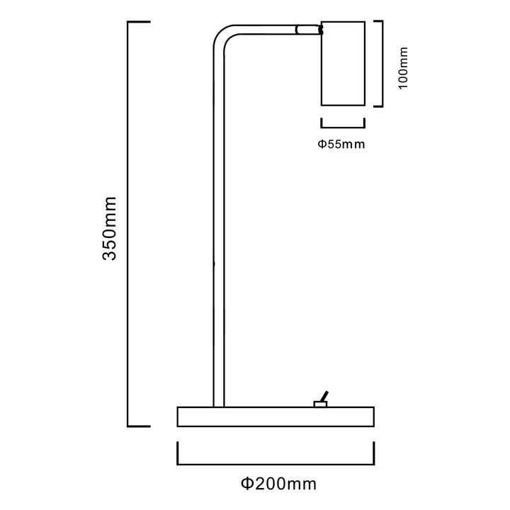 Lampka biurkowa GU10 Maclean, punktowa, okrągła, GU10, z włącznikiem 55x90mm, kolor czarny, MCE370 B +Żarówka LED GU10 7W Maclean Energy MCE437 WW ciepła biała 3000K, 220-240V~, 50/60Hz, 490lm