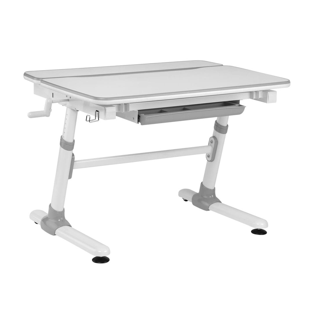 Biurko dla dzieci ergonomiczne z regulacją wysokości Ergo Office, szare, max 100kg, ER-417 2cz +Krzesło ergonomiczne dla dzieci Ergo Office, regulowany zagłówek, regulowana wysokość, max 75kg, ER-484N