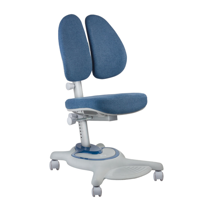 Biurko dla dzieci ergonomiczne z regulacją wysokości Ergo Office, szare, max 100kg, ER-417 2cz +Krzesło ergonomiczne dla dzieci Ergo Office, regulowany zagłówek, regulowana wysokość, max 75kg, ER-484N