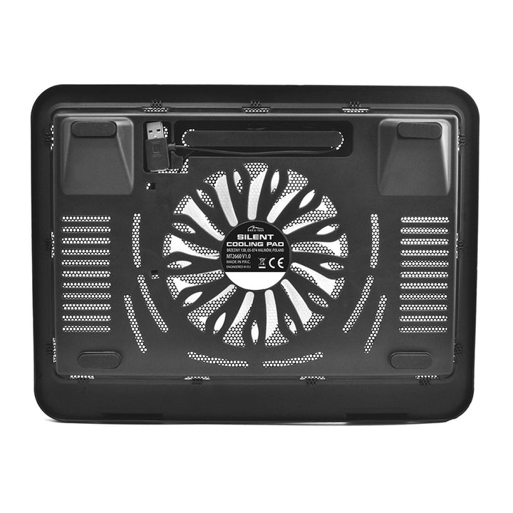 SILENT COOLING PAD - Podkładka chłodząca dla laptopów 15,6" i mniejszych, cichy, wydajny, wentylatory 13.5cm, przelotowy port USB