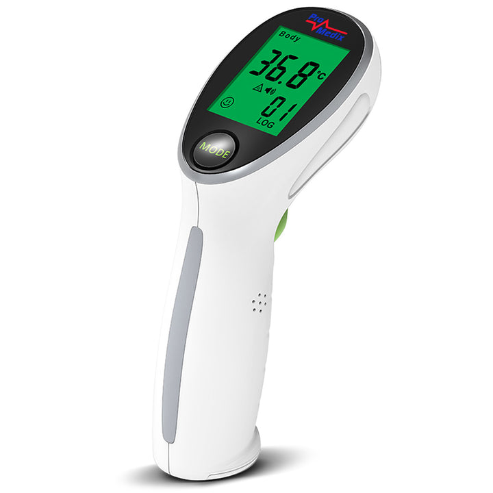 Inhalator dla dzieci Promedix PR-812 panda, zestaw nebulizator, maski, filterki + termometr lekarski bezdotykowy na podczerwień Promedix PR-960