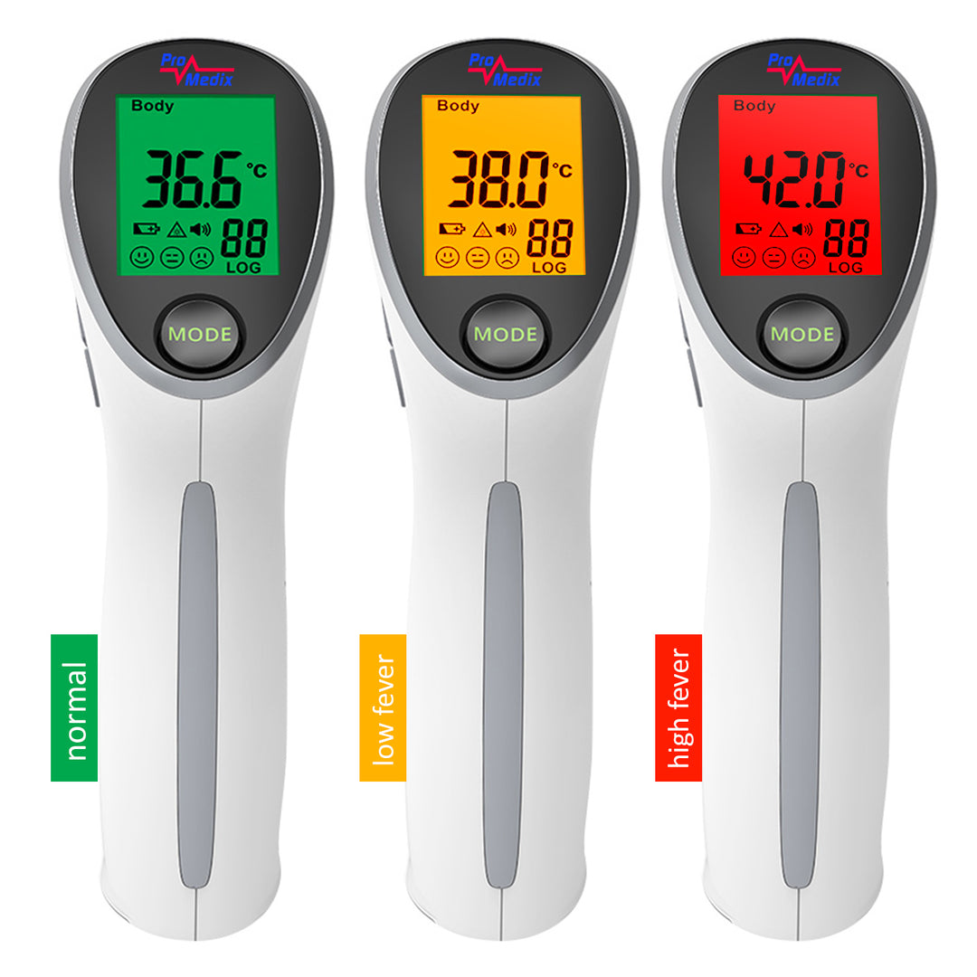 Inhalator dla dzieci Promedix PR-812 panda, zestaw nebulizator, maski, filterki + termometr lekarski bezdotykowy na podczerwień Promedix PR-960